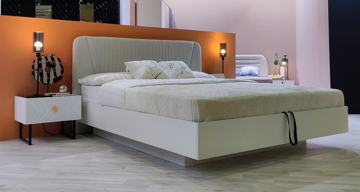 Кровать с механизмом 2х-спальная Марсель-11 (Белый, ткань Catania white) 1800 в Вологде - изображение 4