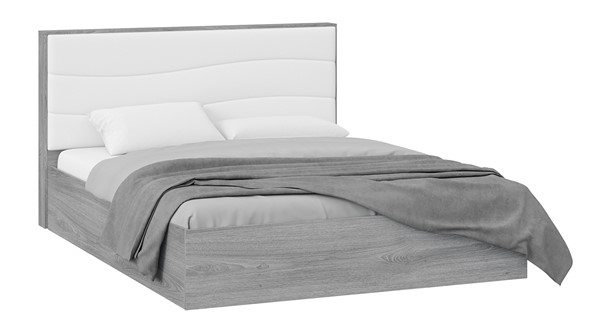 Двуспальная кровать с механизмом Миранда тип 1 (Дуб Гамильтон/Белый глянец) в Вологде - изображение