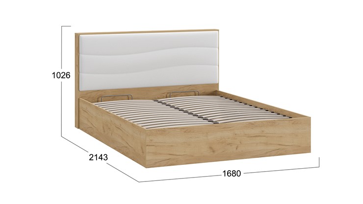 Кровать с механизмом 2-спальная Миранда тип 1 (Дуб крафт золотой/Белый глянец) в Вологде - изображение 1