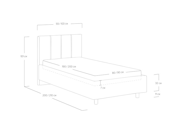Односпальная кровать с механизмом Prato 80х190 в Вологде - изображение 6