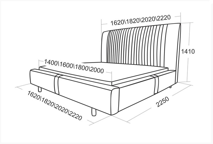 Кровать с подъемным механизмом Тиффани 2020 в Вологде - изображение 6