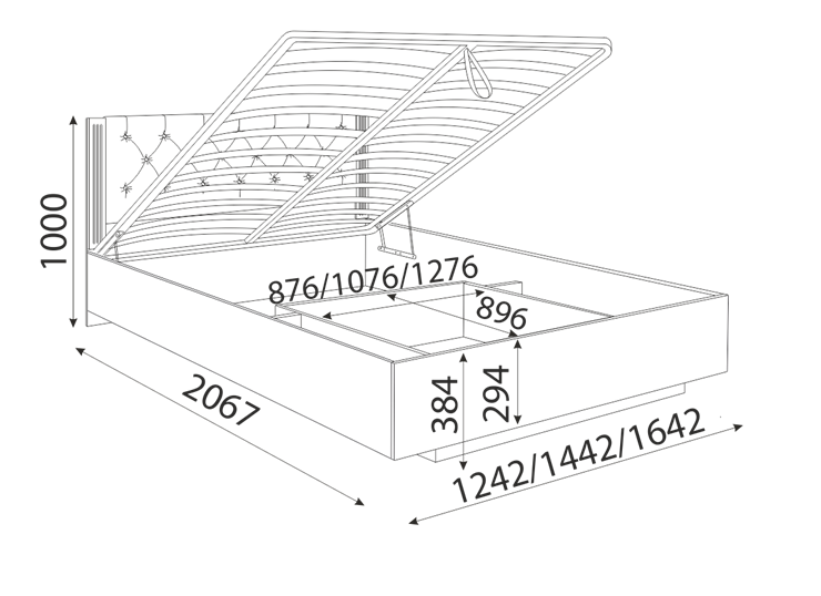 Кровать с подъемным механизмом Тиффани М41 в Вологде - изображение 3