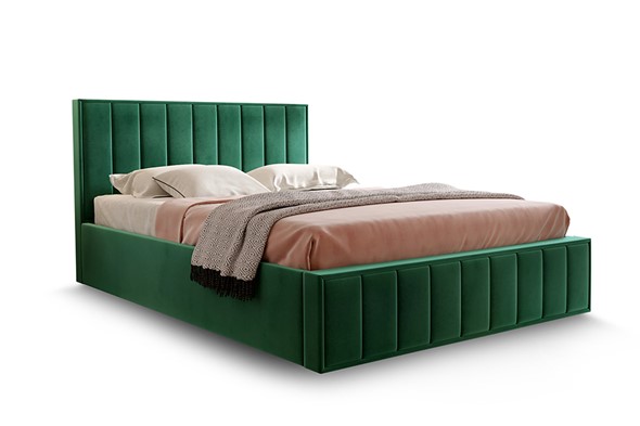 Кровать с механизмом 2-спальная Вена 1800 с ящиком, Велюр Мора зеленый в Вологде - изображение