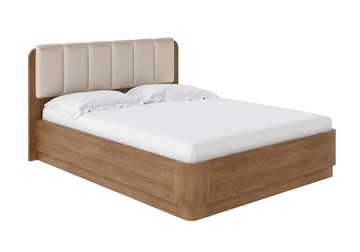 Кровать с подъемным механизмом Wood Home 2 160х200, Экокожа (Антик (сосна) с брашированием/Бежевый перламутр) в Вологде
