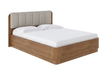 Кровать с подъемным механизмом Wood Home 2 160х200, Микрофибра (Антик (сосна) с брашированием/Diva Нюд) в Вологде