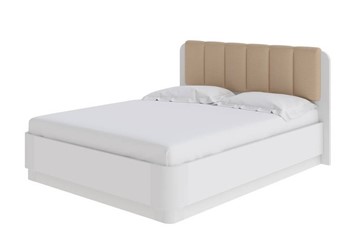 Двуспальная кровать с механизмом Wood Home Lite 2 140х200, Белая+экокожа (Белый жемчуг/Белая эмаль/Бежевый) в Вологде