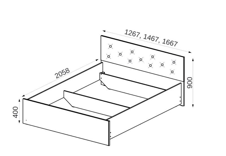 Кровать Анита с ортопедическим основанием 140*200 в Вологде - изображение 1