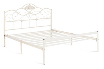 Кровать с основанием Federica (mod. AT-881) дерево гевея/металл, 160*200 (Queen bed), Белый (butter white) в Вологде - предосмотр 1