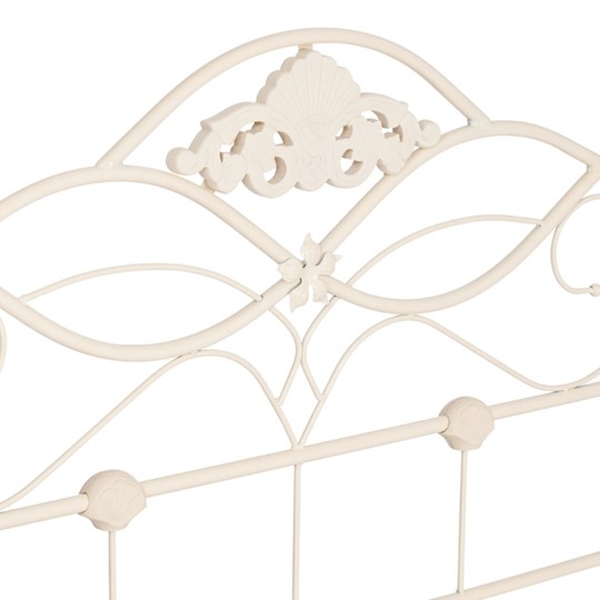 Кровать с основанием Federica (mod. AT-881) дерево гевея/металл, 160*200 (Queen bed), Белый (butter white) в Вологде - изображение 4