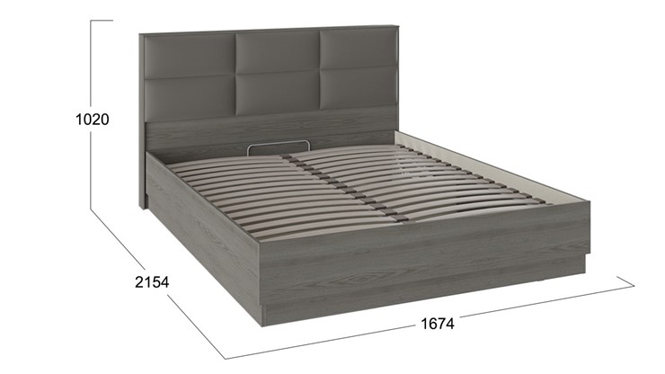 Кровать с подъемным механизмом с мягким изголовьем Либерти, Хадсон/Ткань Грей СМ-297.01.002 в Вологде - изображение 2