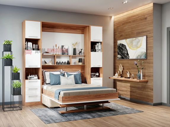 Кровать-шкаф с диваном Бела 1, с полкой ножкой, 1600х2000 в Вологде - изображение