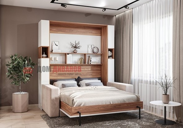 Кровать-шкаф с диваном Добрава, 1400х2000 в Вологде - изображение