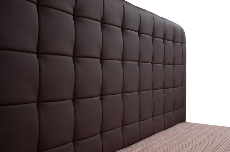 Кровать двуспальная Corso-3 140x200, Экокожа (Темно-серый) в Вологде - изображение 2