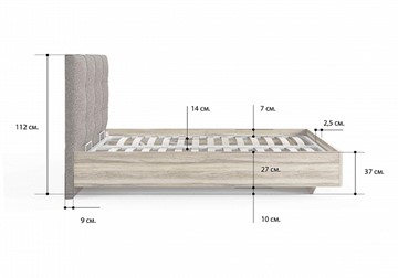 Кровать с подъемным механизмом Victoria (ясень анкор) 140х200 в Вологде - предосмотр 1