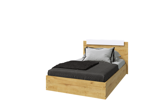 Односпальная кровать Эко 900 ЛДСП, Дуб вотан/Белый в Вологде - изображение