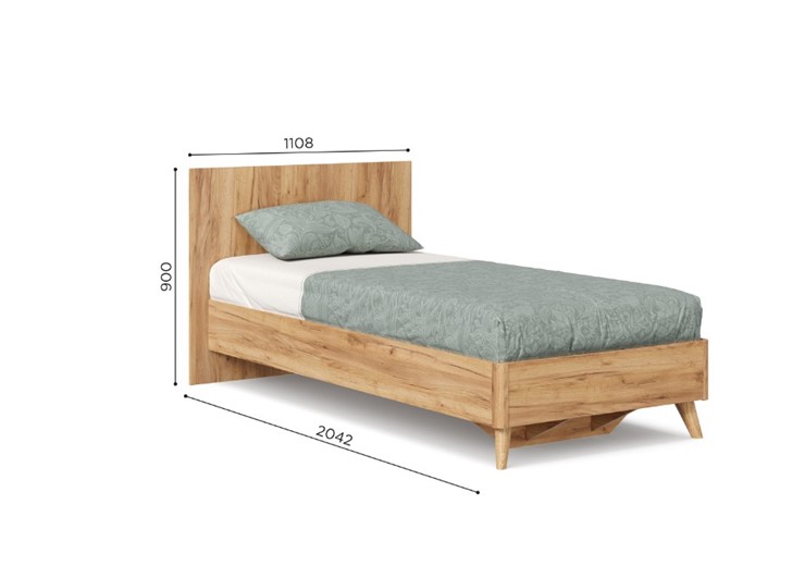 Кровать в спальню Марта-2 900 ЛД 406.160 с основанием, Дуб золотой в Вологде - изображение 2