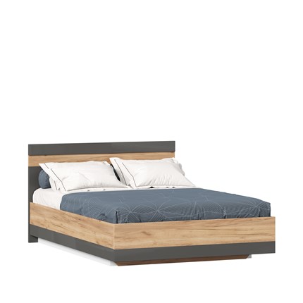 Кровать 1,5-спальная Фиджи 1400 с подъемным механизмом ЛД 659.075, Дуб золотой/Антрацит в Вологде - изображение