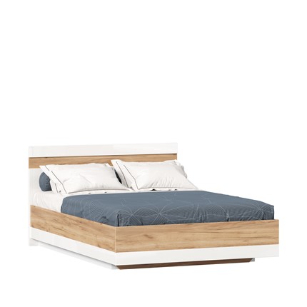 Кровать спальная Фиджи 1400 с подъемным механизмом ЛД 659.081, Дуб золотой/Белый в Вологде - изображение