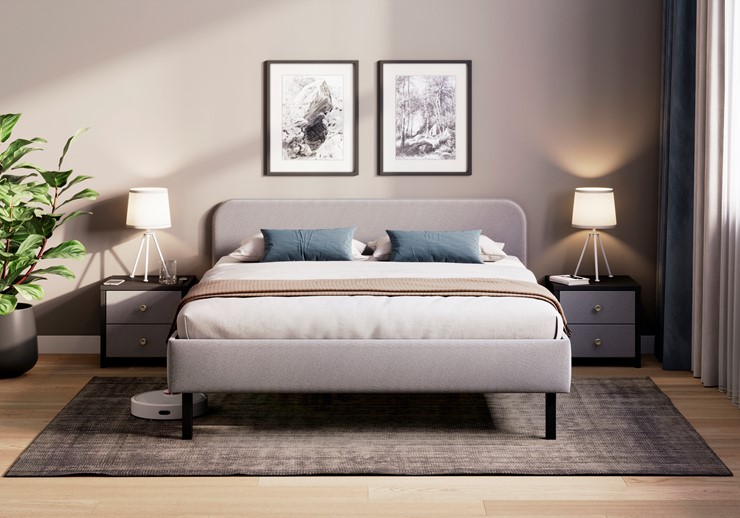 Кровать спальная Hanna 160х200 с основанием (Багама серый) в Вологде - изображение 1