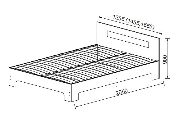 Кровать Некст, 1200х2000 с металлическим ортопедическим осн., на ножках, цвет дуб сонома/белый в Вологде - изображение 1