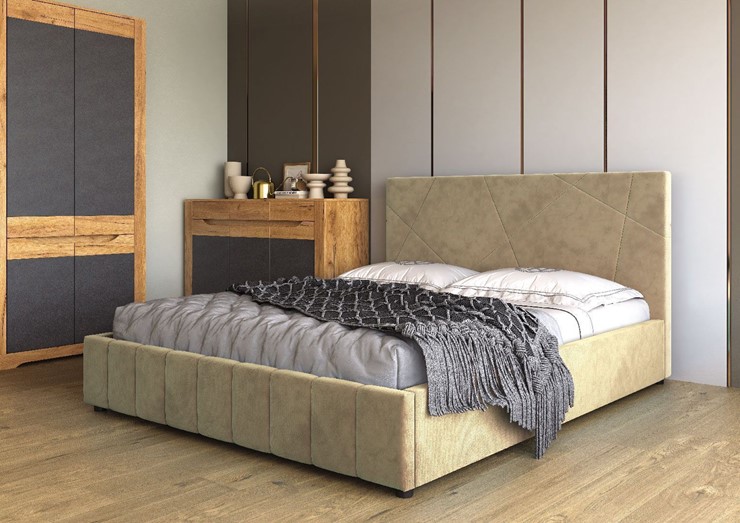 Кровать в спальню Нельсон Абстракция 140х200 (вариант 3) с основанием в Вологде - изображение 1