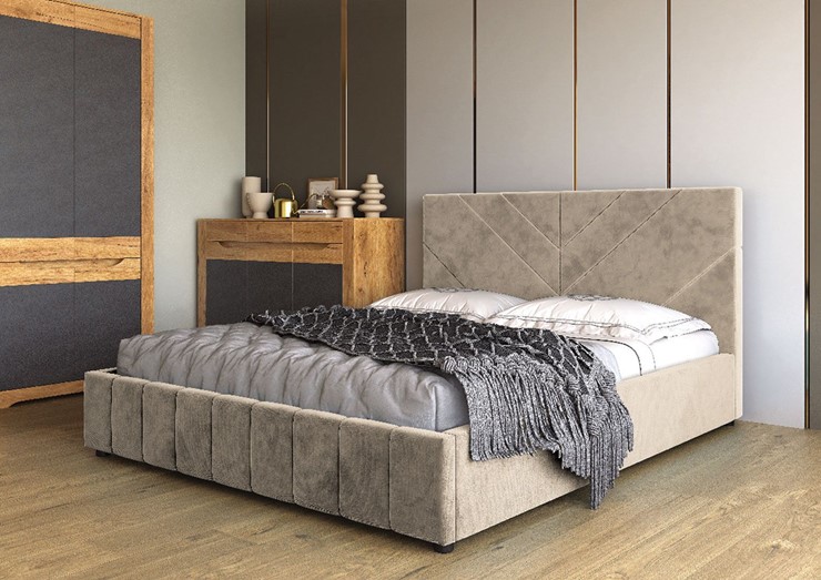 Кровать 2-спальная Нельсон Линия 160х200 (вариант 3) с подъёмным механизмом в Вологде - изображение 1