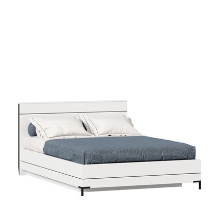 Кровать в спальню Норд 1400 ЛД 677.140.000.019 с подъемным механизмом, Белый/Черный в Вологде - изображение