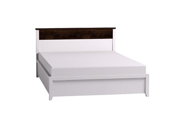 Кровать полутороспальная Норвуд 33 с гибкими ламелями металл, Белый-Орех шоколадный в Вологде