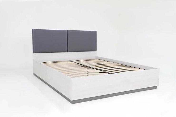 Двуспальная кровать с подъемным механизмом Винтер-16, винтерберг/темно-серый/спейс графит в Вологде - изображение 1
