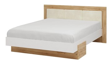 Полутороспальная кровать Тоскана 1400 (Дуб крафт золотой/Белый поры глубокие) с основанием в Вологде - предосмотр