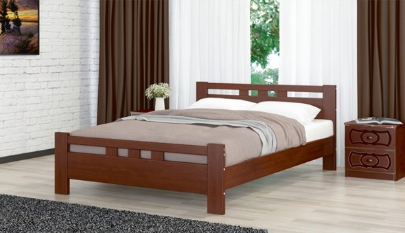 Спальная кровать Вероника-2 (Орех) 90х200 в Вологде - изображение