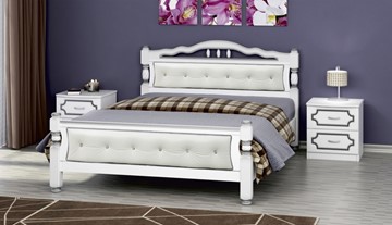 Спальная кровать Карина-11 (Белый Жемчуг, светлая обивка) 160х200 в Вологде
