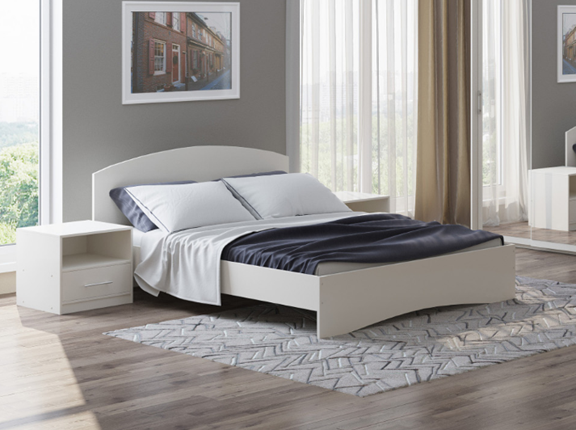 Кровать спальная Этюд 140x200, Белый в Вологде - изображение