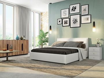 Двуспальная кровать Нэнси 180х200 с основанием, Ideal 301.кож.зам в Вологде