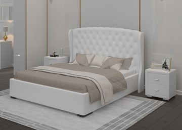Спальная кровать Dario Grace Lite 140x200, Экокожа (Белый) в Вологде