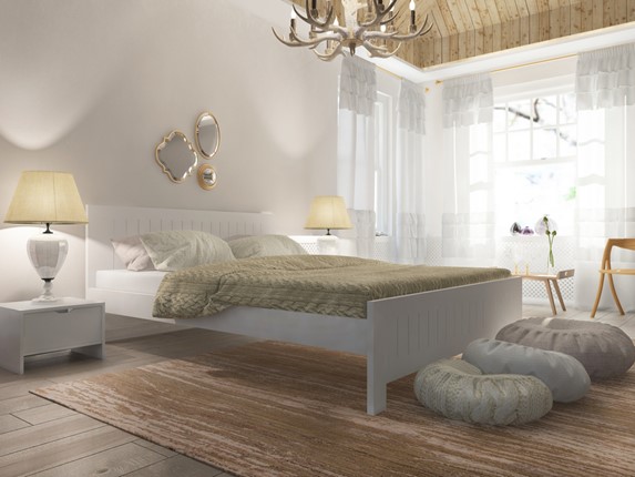 Кровать спальная Vesna Line 3 180х200, сосна (Белая эмаль) в Вологде - изображение