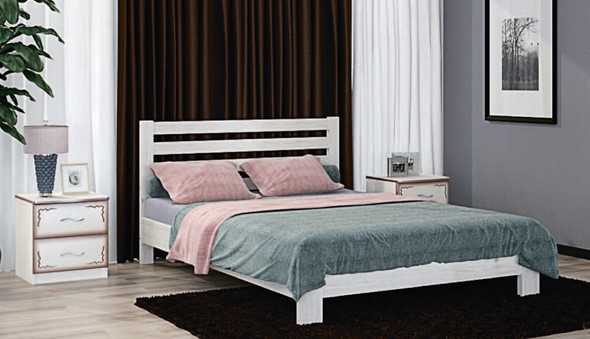 Кровать 2-спальная Вероника (Белый Античный) 160х200 в Вологде - изображение