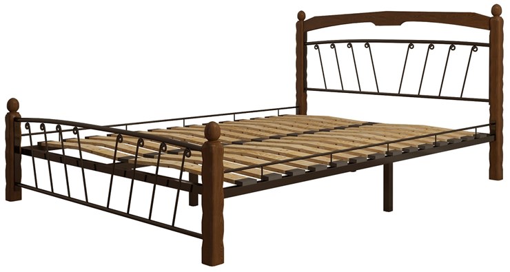 Кровать 2-спальная Муза 1, 1600, черный/махагон в Вологде - изображение 1