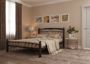 Кровать 2-х спальная Муза 1, 1600, черный/шоколад в Вологде