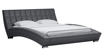 Спальная кровать Оливия 160 арт. Марика 485 к/з (серый) с основанием в Вологде - предосмотр