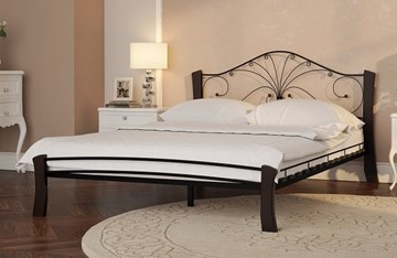 Кровать двуспальная Фортуна 4 Лайт, 1600, черный/шоколад в Вологде