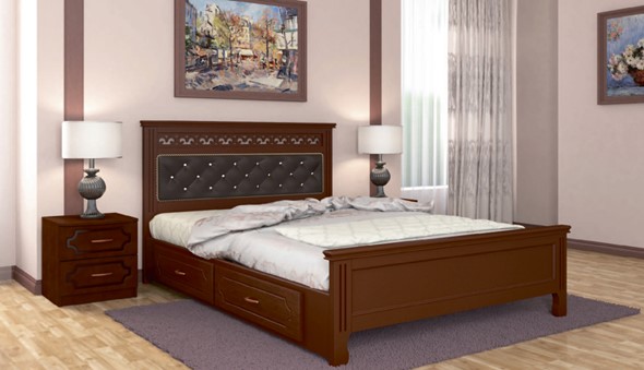 Кровать с выкатными ящиками Грация (Орех) 160х200 в Вологде - изображение