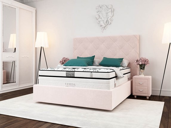 Кровать спальная Style Compact/Island M 180х200, Флок (Велсофт Винтажный розовый) в Вологде - изображение