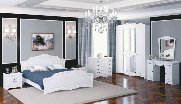 Гарнитур в спальню Лотос (Лак-Белый Жемчуг) в Вологде - изображение