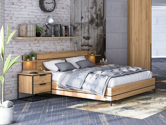 Гарнитур спальный Норд, Базовый набор, дуб золотой в Вологде - изображение