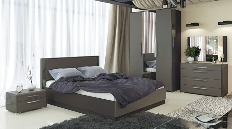Модульная спальня Наоми №2, цвет Фон серый, Джут в Вологде - изображение