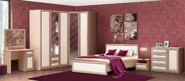 Спальня Камелия, шимо светлый/белый кожзам в Вологде - изображение