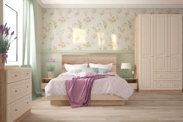 Спальня Богуслава, дуб баррик светлый/крем брюле в Вологде - изображение