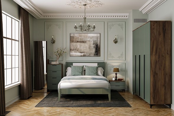Гарнитур спальный Брента (Оливковый) в Вологде - изображение