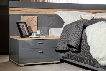 Модульная спальня Фиджи базовый набор, Дуб золотой/Антрацит в Вологде - предосмотр 1